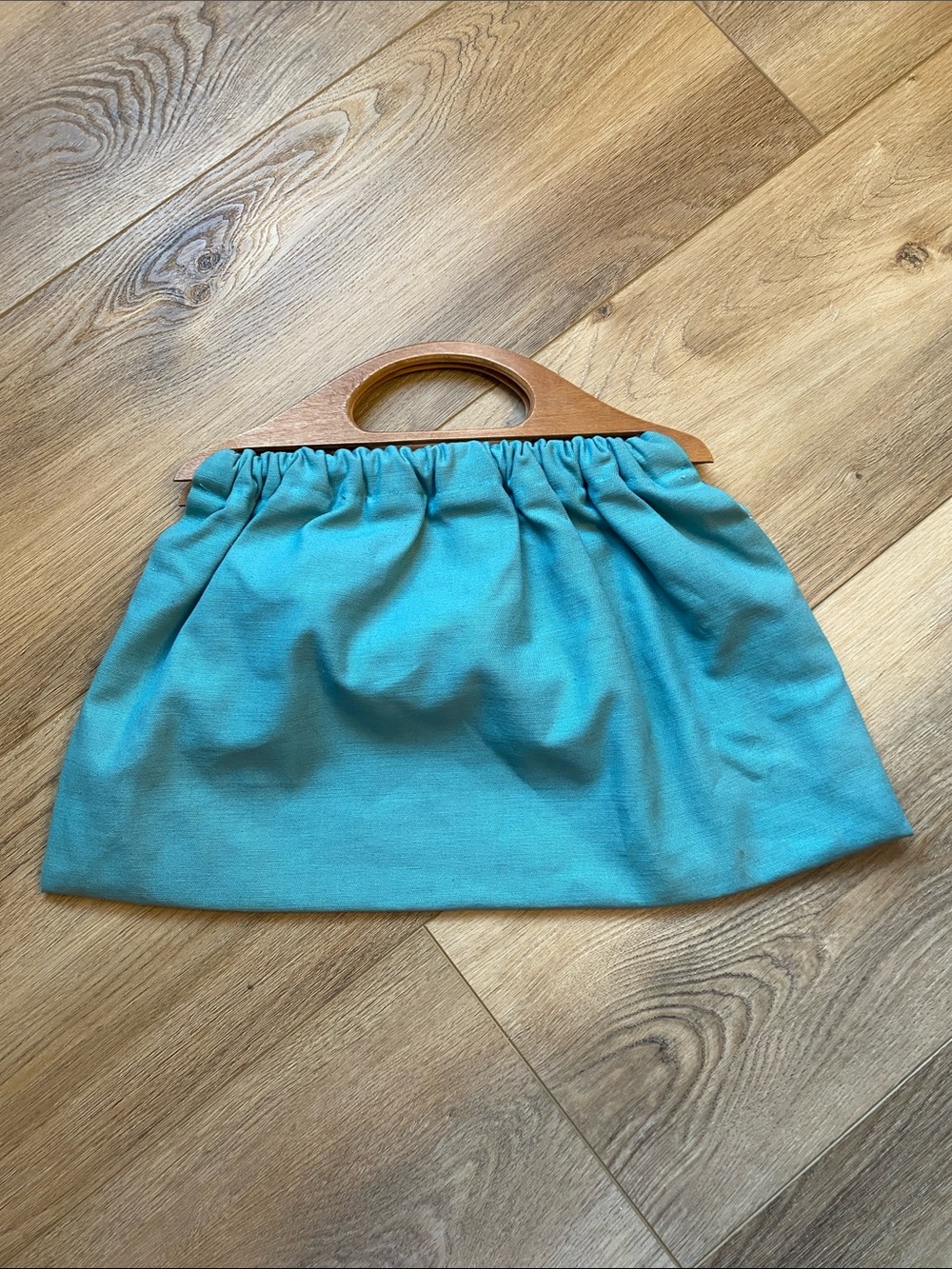 Vintage Boho Cottagecore Cabin core Retro Handmade Wooden Handle Clutch Bag